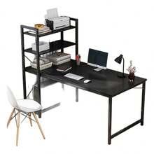 Escritorio Oficina Madera Negro 1.2m-ideal Para Pc Y Trabajo - Negro - Ver 1