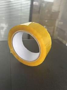 Caja de cinta adhesiva transparente para sellado al por mayor, cinta adhesiva de papel de embalaje express, cinta adhesiva de sellado de caja amarilla, rollo ancho de cinta de sellado