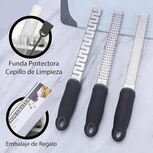 Estilo3PK Rallador de queso de acero inoxidable, Rayador de cocina profesional, Rallador de limon, Rallador de cítricos,Adecuado para queso, limón, ajo, jengibre, chocolate, verduras, frutas.Versión mejorada - 1 - Ver 4