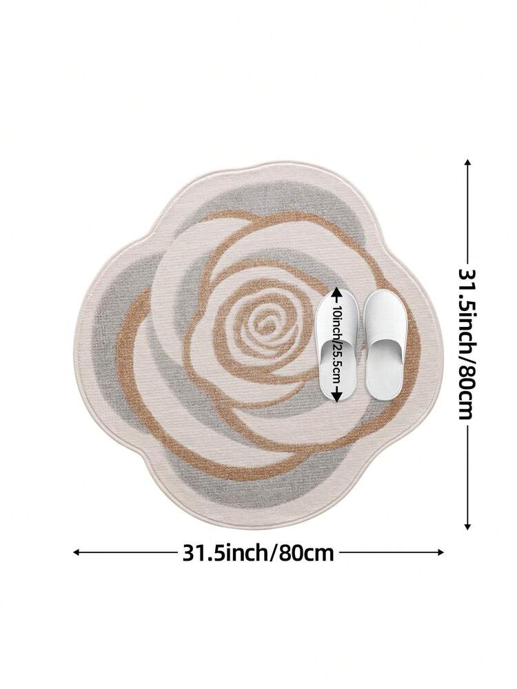 1pc Large Area Rug, Irregular Shaped Vintage Bohemian Floral Carpet, Plush Thickened Foldable Washable Soft Comfortable Non-Slip Rug, Suitable For Living Room, Kitchen, Bedroom, Study - Multicolor - View 2