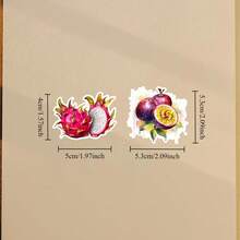 20张/套 DIY热带水果/乡村厨房家居烹饪文具贴纸套装，带有可爱的花卉图案，适用于日记、装饰、相册、手机剪贴簿等。 - 彩色 - 查看 3