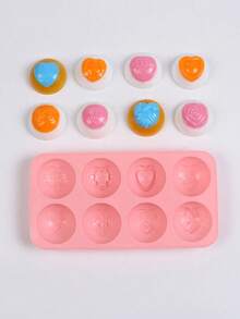 1pc 8-Piece Silicone Mold Set With Different Shapes, Including Heart, Rose, And Bow Shapes, Suitable For Homemade Chocolate, Candy, And Cake Molds
