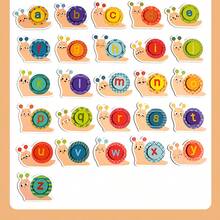 儿童早教3D英文字母大小写配对拼图积木玩具，蜗牛字母配对大小写字母颜色识别单词拼写游戏玩具，适合男孩女孩在家早教字母识别配对玩具，学前礼物，儿童生日礼物 - 彩色 - 查看 7