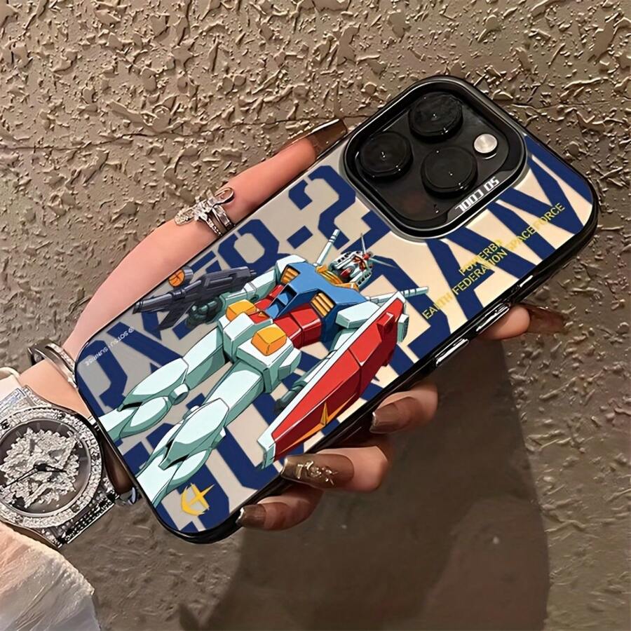Estuche de teléfono compatible con G-Gundams para 16, 15, 14, 13, 12, 11 Pro, X, XR, XS, 8 y 12 Plus, con una funda trasera mate y anti-caída.17 17promax - Negro - Ver 1