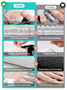 DAJIANG 1件装植绒浴室防滑垫，条纹几何图案，北欧风格，简约优雅，超厚柔软，防滑TPR底，蓬松吸水，可机洗，易于清洁，适用于家庭、客厅、浴室、梳妆台、浴缸、淋浴房、洗手池、宿舍、家居装饰、洗衣房、节日装饰、秋冬卧室装饰、感恩节、圣诞节装饰、厨房装饰地毯 - 彩色 - 查看 4