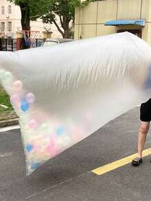 1,5 x 1,8 m, pungă de depozitare pentru baloane din plastic, pentru transport, pungă transparentă pentru baloane, sărbătoare de ziua de naștere, petrecere de Revelion, consumabile pentru eliminarea baloanelor, pungă mare de depozitare mare, 1 buc. - ca în imagine - Vizualizare 1