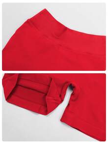 MFVIM Women's Red Slim Fit Athletic Shorts, High Waist Tummy Control Breathable Soft Stretchy Fabric Casual Sports Running Yoga Pants, Suitable For Commuting, Outdoor, Jogging, Cycling, Yoga, Pilates, Gym Workout - Red - View 11