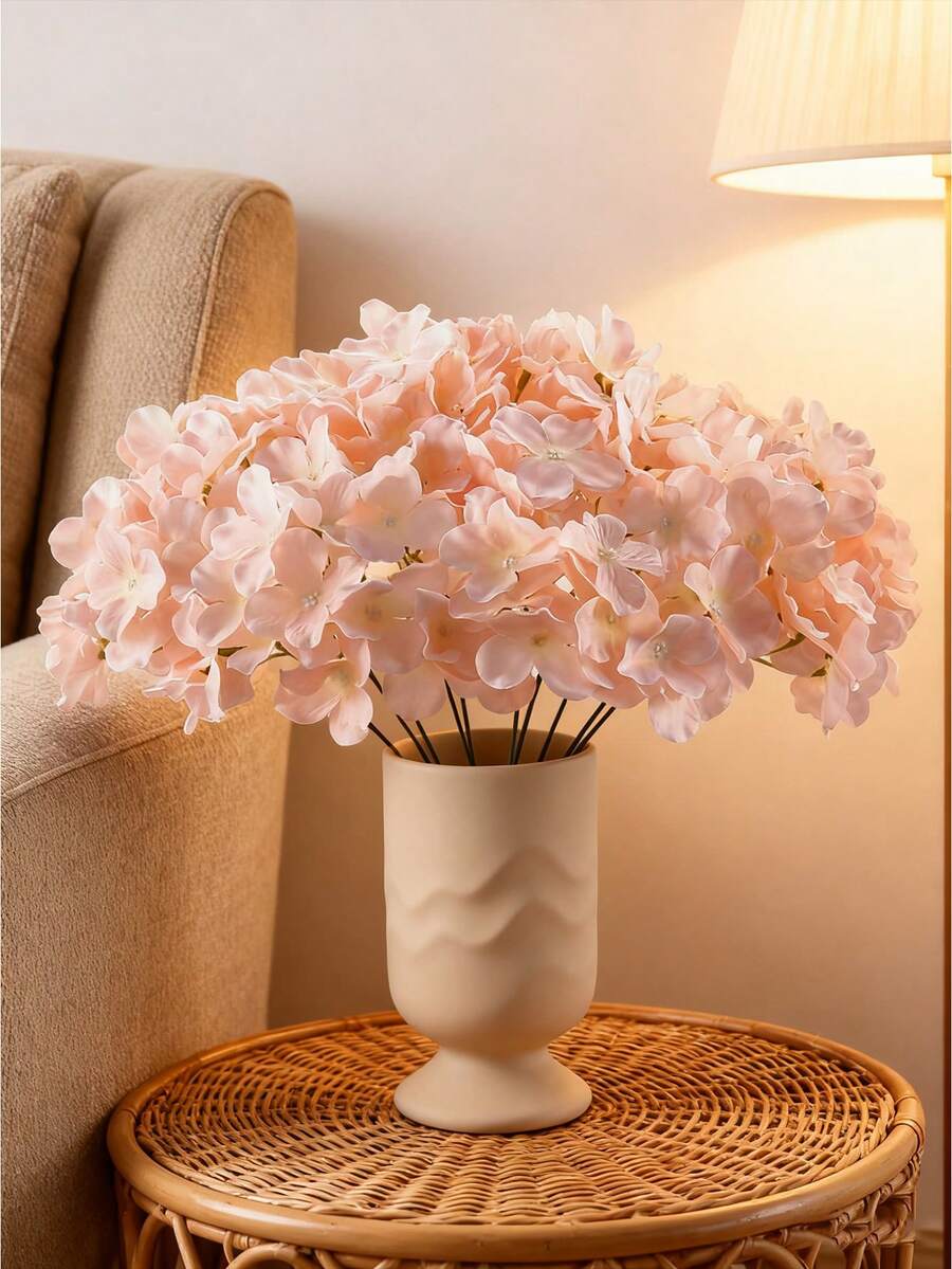 1支/15支仿真绣球花，带茎假花头，适用于家居装饰、房间装饰、婚礼装饰、卧室装饰、情人节、母亲节、花瓶填充、婚礼餐桌摆饰、卧室用品、餐桌摆饰、闺蜜礼物、家居装饰、卧室配件、新娘捧花、房间装饰、家居装饰、花束、春季装饰、妈妈礼物、闺蜜礼物、生日礼物 - 粉色 - 查看 1