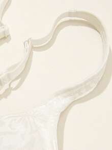 Deyllo 前扣式深V钢圈文胸 - 时尚性感提花面料,宽肩带,露背设计,轻盈舒适,适合日常穿着的丰满身材塑形内衣 - 白色 - 查看 9