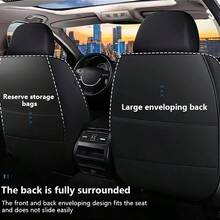 2 PACK Leather Seat Cover Universal Fit Front Seat Covers Waterproof Breathable Seat Covers Car Protector For Most Sedans SUV Pick-Up Truck (Black&Red) - 紅色 - 查看 3