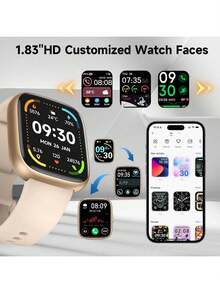 1.83" Unisex Smart Watch With Call Function, Sleep & Heart Rate Tracking, Remote Camera & Music Control, Compatible With IOS & Android, IP68 Waterproof, 100+ Sports Modes, Over 30 Days Battery Life - Multicolor - View 8