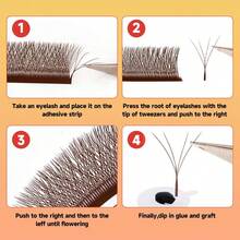 Fadvan 12Rows Brown 4D W Lashes 0.07 D/LU(M) 8-12mm Premade W Fan Lash Extensions Natural Soft Black/Brown W Style Lashes Faux Mink Individual Lashes,Professional Eyelash Grafting,Lash Tech Supplies - Brown - View 5