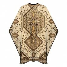 63 Inches X 55 Inches Adjustable Professional Large Hairdresser Cape - Gold Pattern, Salon And Home Use Hair Cutting Coloring Nylon Hairdressing Cape For Stylist