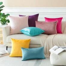 OTOSTAR Velvet Soft Solid Decorative Throw Pillow Covers 12 X 20 Inch Pillow Covers Lumbar Cushion Case Couch Pillowcases For Sofa Bed Home Decor Pack Of 2 Blue - Blue - View 5