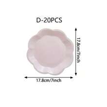 10 piezas/20 piezas/40 piezas/50 piezas, Plato de papel en forma de abanico con degradado de color púrpura lavanda, plato decorativo desechable/plato de postre de 7 pulgadas, adecuado para el Día de San Valentín, bodas, despedidas de soltera, suministros para fiestas de Navidad (Púrpura) - Morado - Ver 20
