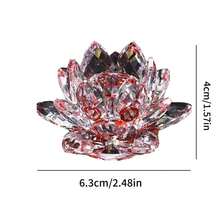 Crystal Lotus Round Ornament, Decor For Living Room, Office Desk, Jewelry Cabinet, Fish Tank, Creative Home Decor, Small Craft Ornament - Multicolor - View 2