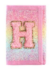 1个粉色字母刺绣钱包，时尚亮片钱包，帆布折叠零钱包，采用耐用涤纶面料，带拉链口袋和魔术贴封口，适合日常使用和节日送礼。 - 彩色 - 查看 20