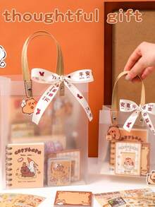 20/26 PAQUETE Adorable set de artículos de papelería con temática de capibara - Incluye libro de pergamino, bolígrafo de gel, colgante y accesorios - Perfecto para estudiantes y amantes de los animales | Útiles de oficina lindos, diseño alegre | Bolígrafos de gel y accesorios de capibara - Multicolor - Ver 4