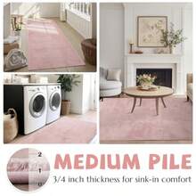 Jinchan - Alfombra de felpa sólida de 2 x 6 pulgadas lavable alfombra suave moderna de lana sintética sintética acogedora alfombra antideslizante para recámara sala de estar habitación de niños - como en la foto - Ver 5