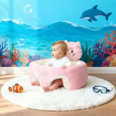 Foldable Animal Shaped Baby Walker, Multifunctional Portable Toddler Activity Chair With Footrest, Suitable For Nursery, Playroom, Birthday & Christmas Gift