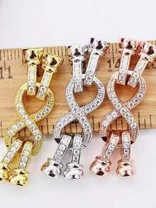 1 Pc Brass Jewelry Accessories -Lnset Zirconia Hook Connector Necklace And Bracelet Making,DIY Accessories