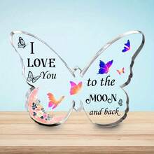 1 Acrylic Butterfly Desktop Ornament, Perfect For New Year And Valentine's Day, Conveying Romantic Floral Messages Of Affection, Valentine's Day Gift, Valentine's Day Decoration - White - View 2