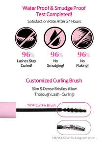 ETUDE Curl Fix 睫毛膏 #1 黑色，採用 Curl 24H 技術，有效捲翹並豐盈細睫毛長達 24 小時，持久捲翹、豐盈與長度，防水防暈染，不易褪色，細軟刷頭適合初學者，韓系美妝，禮品組 8g/0.28oz - Black - 查看 10