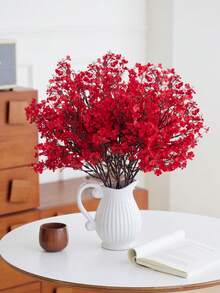 MEHELANY 8 bông hoa baby's breath nhân tạo màu đỏ tía, bó hoa lụa, thích hợp cho cô dâu đám cưới, tiệc tùng, trang trí hoa DIY tại nhà, trang trí tiệc mùa xuân/hè, sân vườn ngoài trời, lò sưởi trong nhà, hiên nhà, đám cưới, trang trí hoa DIY cho tiệc tùng, quà tặng, Ngày của Mẹ/vòng hoa DIY/trang trí phông nền đám cưới - Màu Đỏ Sâu - Xem 4