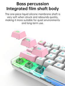 Tastiera cablata K401 con sensazione meccanica, 61 tasti, retroilluminazione RGB, adatta per computer e uffici