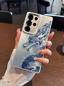 龙图腾插画防震创意手机壳，儿童节日礼物，兼容 7、8、X、XS、XR、11、12、13、14、15、16 Pro Max - 时尚耐用设计，兼容三星A33(5G)/A32(4G)/A52(5G/4G兼容)/S20FE/S21FE/A14(4G/5G兼容)/S23/S23 Plus/S23 Ultra/S23 FE/A55 5G/S24/S24 Plus/S24 Ultra/A05/A05s/A15(4G/5G兼容) - 白色 - 查看 2