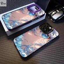 Funda de teléfono estilo anime con primer plano para  16, 16 Plus, 16 Pro, 16 Pro Max,  15, 15 Plus, 15 Pro, 15 Pro Max, 14, 14 Plus, 14 Pro, 14 Pro Max, 13, 13 Pro, 13 Pro Max, 12, 12 Pro, 12 Pro Max, 11, 11, 11 Pro Max, 7, 8, X, XS, anti-suciedad, a la moda, moderna, colorida, plateada IMD - Mezcla de colores - Ver 1