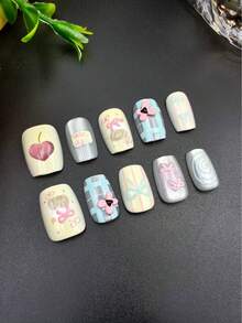 10 miếng dán móng tay thủ công, màu be, hình thang ngắn, kiểu dáng có mùi thơm, kiểu móng Pháp, miếng dán móng tay giả, móng tay năm mới, móng tay ngày Valentine, móng tay đèn UV, móng tay mùa hè, móng tay hàng ngày, thiết kế thanh lịch, kiểu Pháp cao cấp, sơn gel, bóng, hiệu ứng mắt mèo, ánh kim loại, miếng dán móng tay giả che phủ toàn bộ. - Màu be - Xem 5