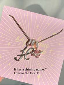 1pc Minimalist Cubic Zirconia Heart Pendant Initial Necklace, Customized Simple Letter Name Necklace, Stainless Steel Personalized Initial Pendant For Women, Ideal Gift For Girlfriend, Mom, Family, Friend, Daughter, Anniversary, Valentine's Day, Mother's Day, Birthday, Graduation, Daily Wear, Wedding, Party, Gold, Stylish, Colorful