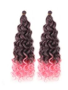 2Pcs/Set 18Inch Ocean Wave Crochet Braid Hair Hawaii Afro Curls Natural Synthetic Braiding Hair Extensions For Women - Multicolor - View 10