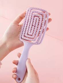 1支空心按摩发梳，蓬松梳，男女通用，多功能，干湿两用，适合所有发质，母亲节礼物，美发造型工具，发饰 - 彩色 - 查看 7