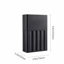 10孔特大号防异味锥形卷烟纸盒，容量10张，适用于普通尺寸香烟，小巧便携吸烟配件，适用于1-1/4尺寸卷烟纸 - 黑色 - 查看 6