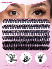 Cluster False Eyelashes, Lightweight & Fluttery False Lashes, DIY Individual Lash Extensions, 560pcs Natural Look, D-Curl 9-16mm, Ultra Soft Lash Stems, Reusable - Pink - View 7