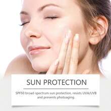 Suero Protector Solar SPF 50 + Base de Maquillaje 4-en-1 – Hidratante, Unifica Tono, Adaptación al Color, Cuidado Facial - Carne - Ver 7