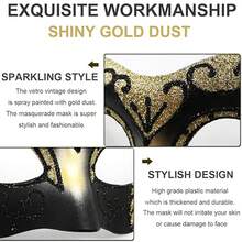 2件套蕾丝情侣面具，化装舞会面具，新娘面纱眼罩，威尼斯派对面具，适合情人节、化装舞会、派对服装（含人造羽毛） - 彩色 - 查看 6