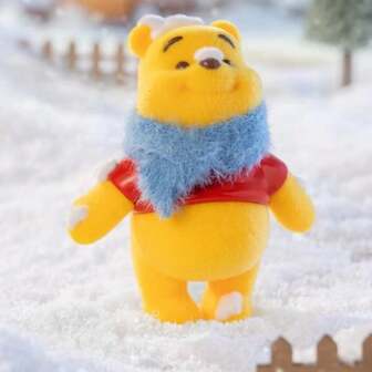  1pc MINISO 's Happy Moments Blind Box, Adorable Flocked Figurine Doll Gift Decor, Beautifully Designed, Vibrant Colors, Exquisite Craftsmanship, Rich Details. Display Decor, Home Decoration, Whimsical Style, Cartoon Character, Hand-Painted Details, Collectible