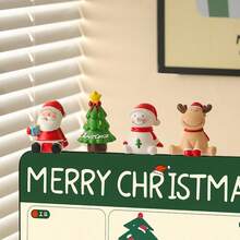 Christmas Decor Santa Claus & Snowman Resin Figurines, Cartoon Scene Decoration, Gift Ornaments - Multicolor - View 4