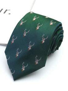 1pc Handmade Animal Print Unisex Necktie, Suitable For Casual, Streetwear, Business, Party, Wedding - Multicolor - View 13