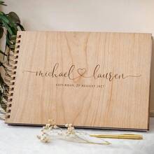 Libro de visitas personalizado de boda de país en tamaño A4/A5, álbum de fotos personalizado y único para recién casados, regalo de boda. - Multicolor 1 - Ver 2