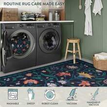 Lahome - Alfombra bohemia para pasillo de cocina lavable 2 x 6 pulgadas antideslizante color azul oscuro alfombra de baño suave antideslizante para lavandería de entrada azul oscuro 2 x 6 - 2X6 - Ver 4
