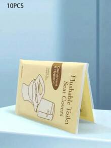100pcs/Pack Disposable Toilet Seat Covers, Essential Travel Accessory, Water-Soluble Paper Toilet Liners, & Convenient (10pcs/Pack) - Multicolor - View 6