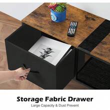 Smusei Floating TV Stand Wall Mounted TV Console Modern Floating Entertainment Center TV Shelf Cabinet With Drawers For Under TV Storage, Living Room, Bedroom, Rustic Brown And Black - 預設 - 查看 3