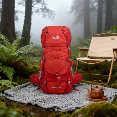 50L Heavy Duty Hiking Backpack, Durable Nylon Storage Bag, Multi-Functional Outdoor Travel Hiking Camping Climbing Sports Pack, Lightweight & Portable