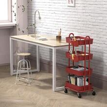 Kitchen Spice TrolleySimple Houseware Carro multifuncional de 4 niveles con cubos colgantes rojoKitchen Spice Trolley - rojo - Ver 3