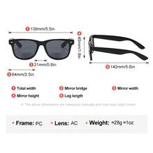 28克超轻复古方形双光老花镜，多种放大倍数可选（+100~+400），男女通用双光太阳镜 - 黑色RM8108 - 查看 6