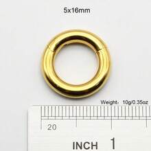 1 Piece Large Gauge Septum Clicker 10mm-2mm 12G Round Smooth 316L Stainless Steel Earplugs Piercing Single Hinged Clicker Segment Hoop Ring Big Nose Piercing Punk Ear Expander Septum Piercing Segment Clicker Rings Earweight Body Jewelry - Gold Nose Ring - View 34